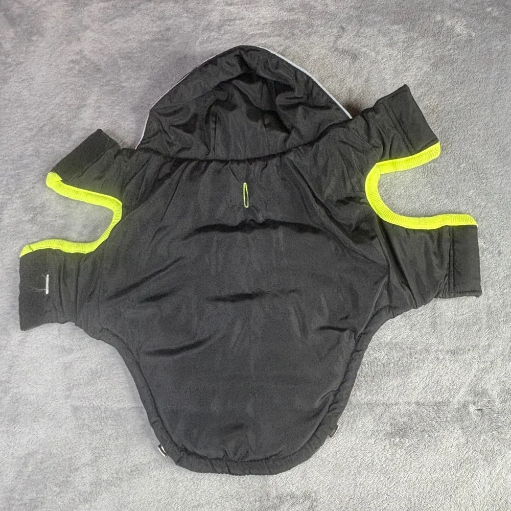 GF Pet Dog Parka‎ Small Camo Black Green Neon Puffer Hooded Jacket Coat